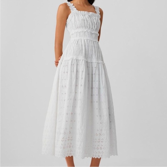 Gap x DOEN White Eyelet Midi Dress - Picture 1 of 5